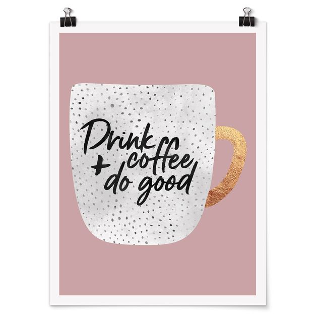 Poster - Bere caffè, fare del bene - Bianco - Verticale 4:3