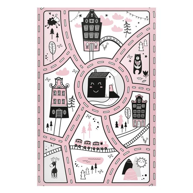 Lavagna magnetica nero Scandinavia - La città rosa