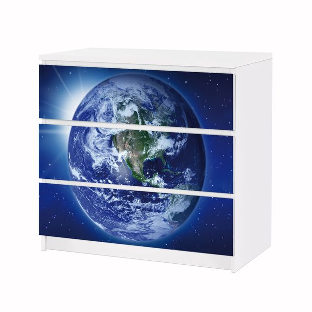 Carta adesiva per mobili IKEA - Malm Cassettiera 3xCassetti - Earth in space