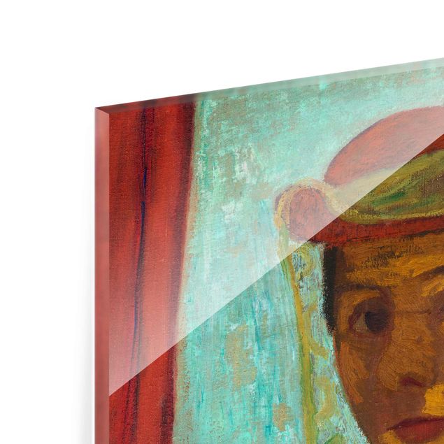 Quadro in vetro - Paula Modersohn-Becker - Self-Portrait with a Hat and Veil - Verticale 3:4