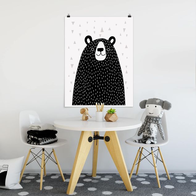 Poster cameretta bambini animali Zoo con disegni - Orso