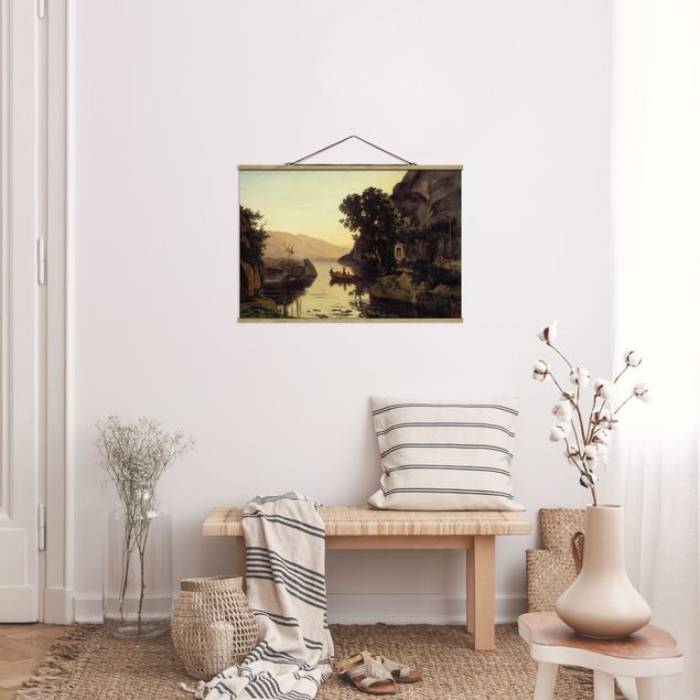 Foto su tessuto da parete con bastone - Jean-Baptiste-Camille Corot - Paesaggio dintorni di Riva - Orizzontale 2:3
