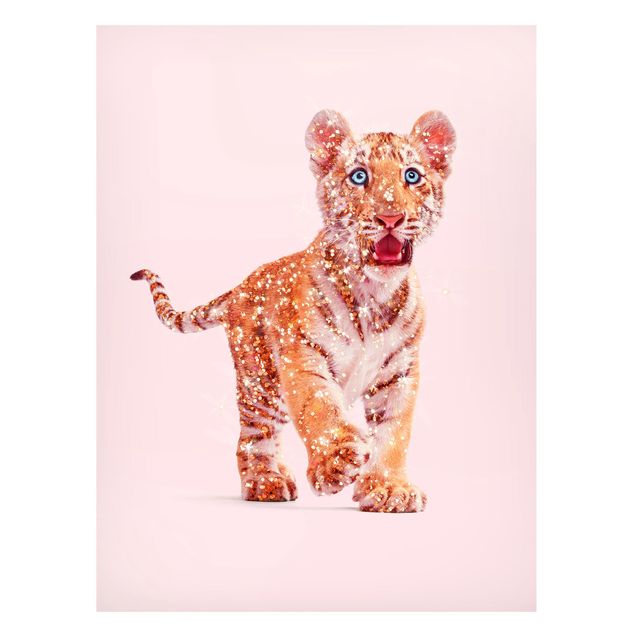 Lavagna magnetica - Tiger con glitter - Formato verticale 4:3