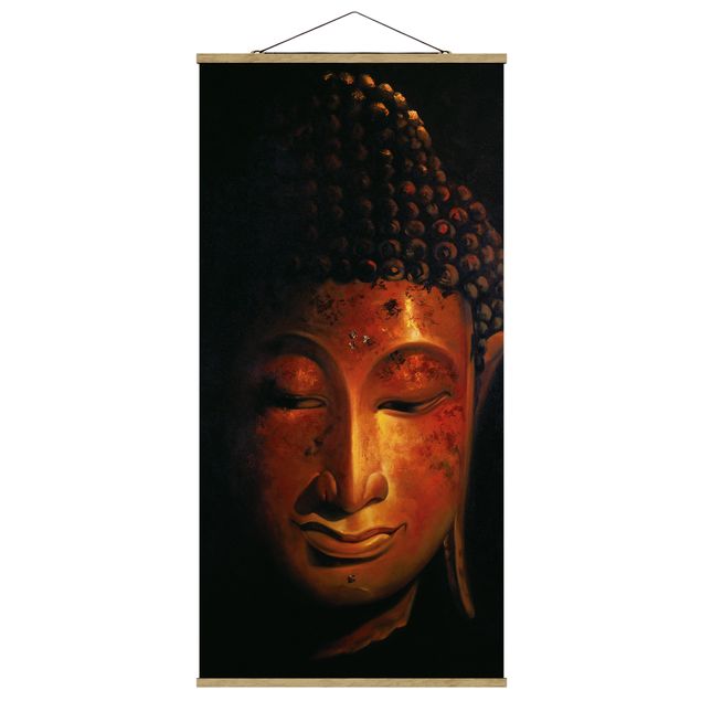 Quadro su tessuto con stecche per poster - Madras Buddha - Verticale 2:1