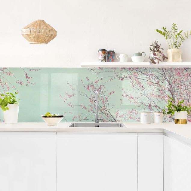 Rivestimenti cucina di plastica Fiore di ciliegio in attesa