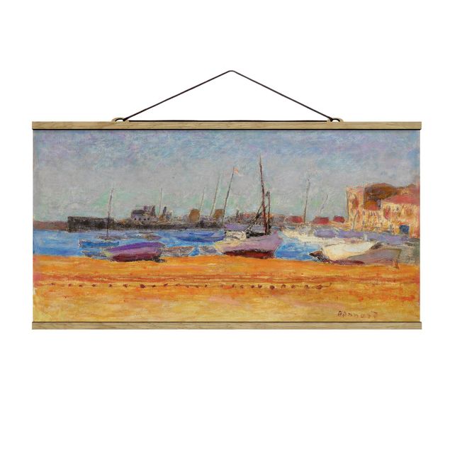 Quadro su tessuto con stecche per poster - Pierre Bonnard - Il porto di Cannes - Orizzontale 1:2