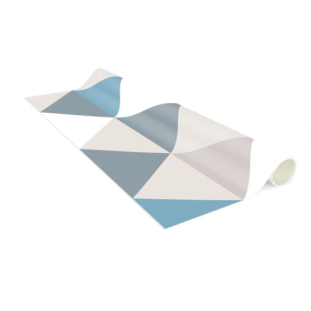 Tappeto bagno blu Motivo geometrico triangolo inclinato blu