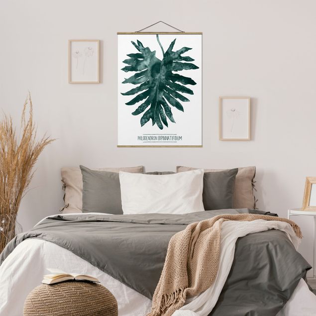 Foto su tessuto da parete con bastone - Emerald Philodendron Bipinnatifidum - Verticale 4:3
