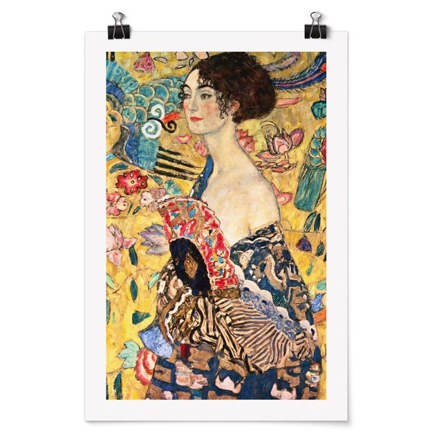 Poster - Gustav Klimt - Donna con ventaglio - Verticale 3:2