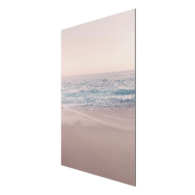 Stampa su alluminio - Spiaggia oro rosa la mattina