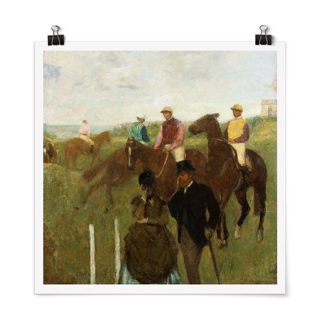 Poster - Edgar Degas - Jockeys in pista - Quadrato 1:1