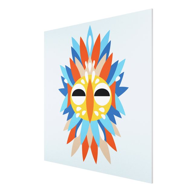 Stampa su Forex - Collage Mask Ethnic - Parrot - Quadrato 1:1