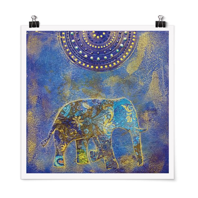 Poster - Elephant A Marrakech - Quadrato 1:1