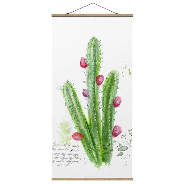 Quadro su tessuto con stecche per poster - Cactus Con Bible Verses II - Verticale 2:1
