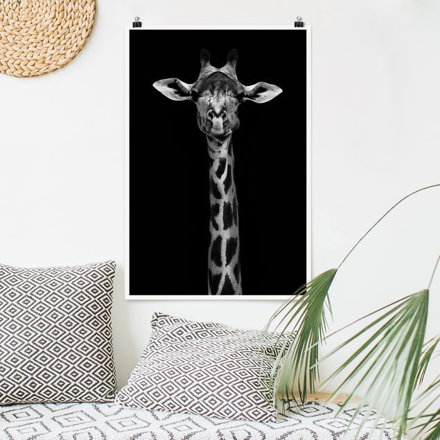 Quadri animali Ritratto di giraffa scura