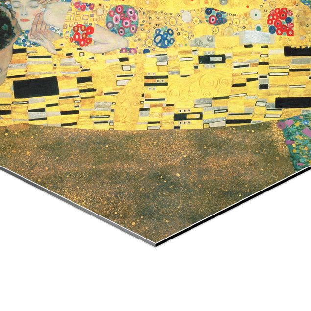 Esagono in Alluminio Dibond - Gustav Klimt - Il bacio e la speranza