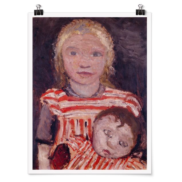 Poster - Paula Modersohn-Becker - Ragazza con la bambola - Verticale 4:3
