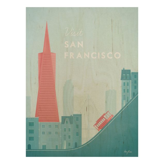 Stampa su legno - Poster Travel - San Francisco - Verticale 4:3