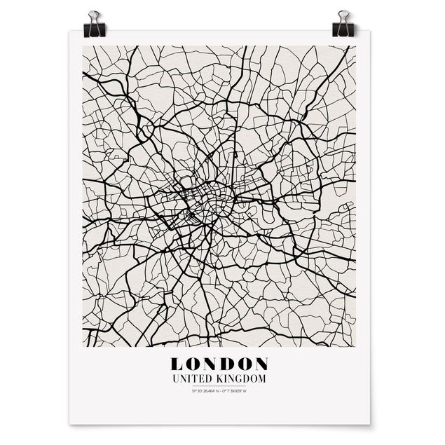 Poster - Mappa di Londra - Classic - Verticale 4:3