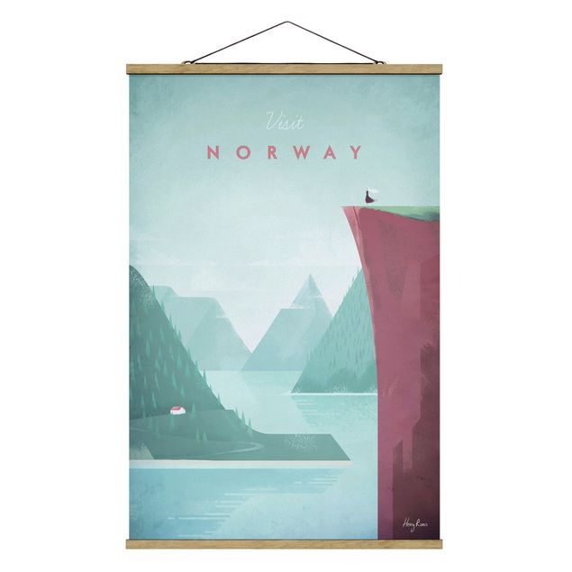 Foto su tessuto da parete con bastone - Poster di viaggio - Norvegia - Verticale 3:2