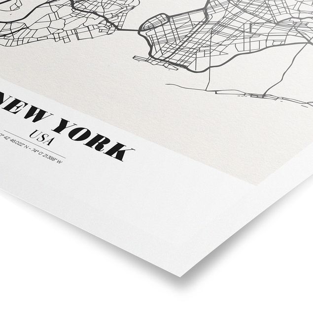 Poster - Mappa New York - Classic - Verticale 4:3