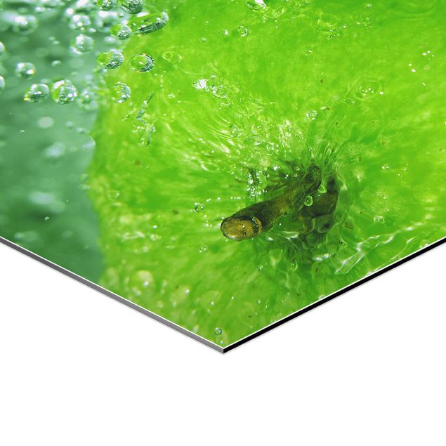 Esagono in Alluminio Dibond - green Apple