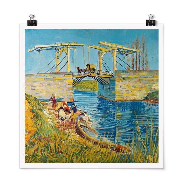 Poster - Vincent Van Gogh - Ponte levatoio a Arles - Quadrato 1:1