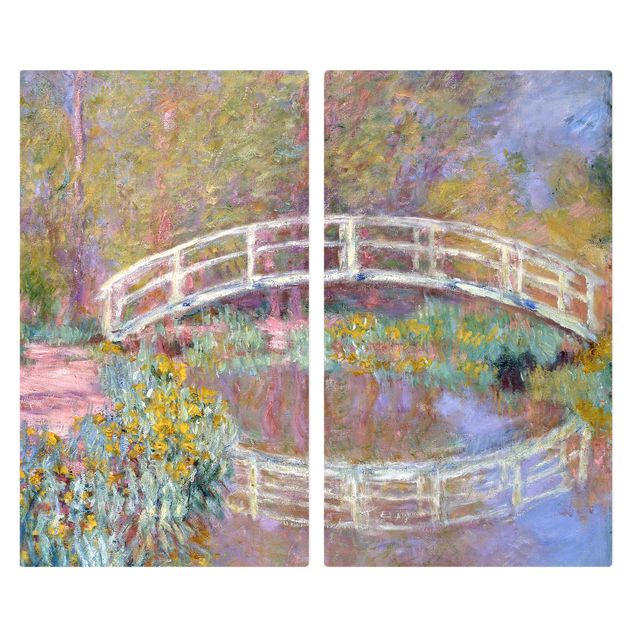 Coprifornelli in vetro - Claude Monet - Giardino del Ponte di Monet - 52x80cm