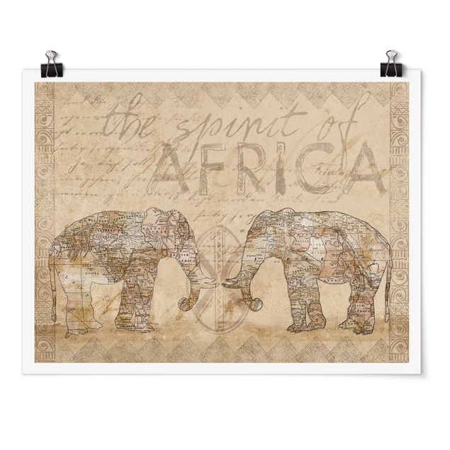 Poster - Vintage Collage - Spirit of Africa - Orizzontale 3:4