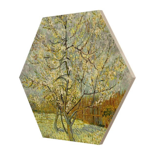 Esagono in legno - Vincent Van Gogh - Rosa Pesco