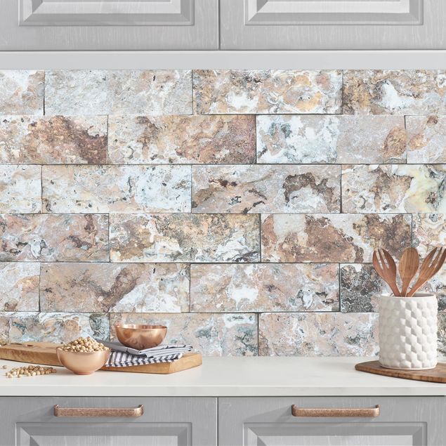 Rivestimenti cucina pannello Muro di pietra naturale di marmo