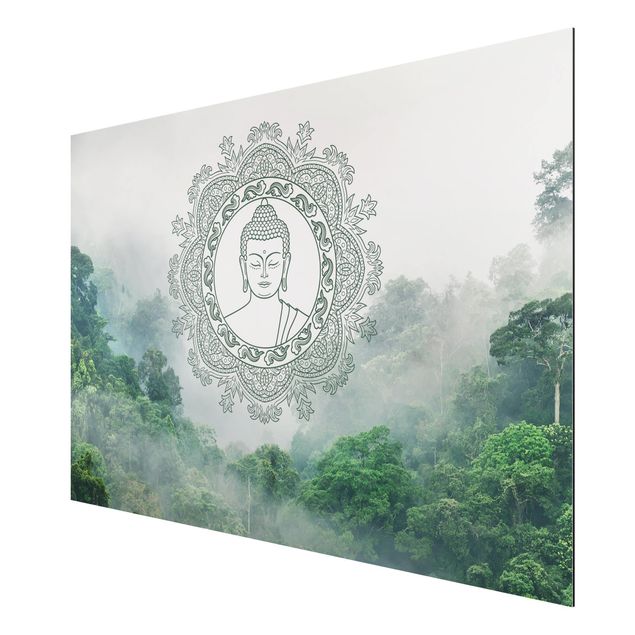 Stampa su alluminio - Buddha Mandala nella nebbia