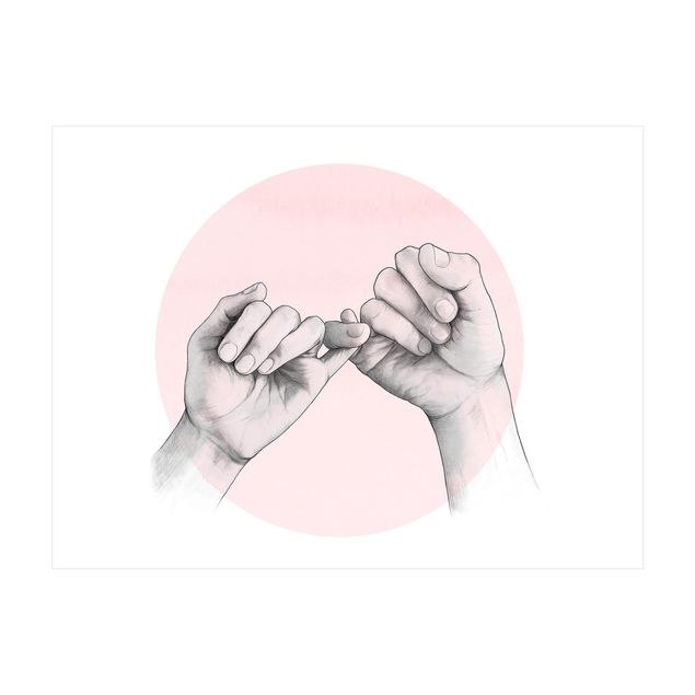 Tappeti bagno grandi Illustrazione - Mani Cerchio dell'Amicizia Rosa Bianco