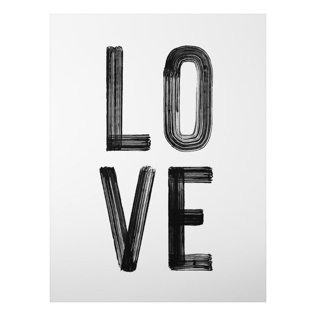 Stampa su alluminio - Love tipografia in nero