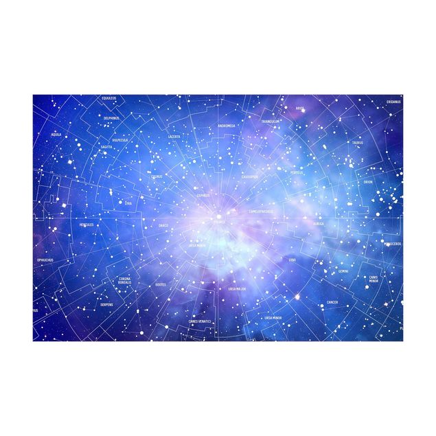 Tapetti blu Carta stellare delle costellazioni Stelar