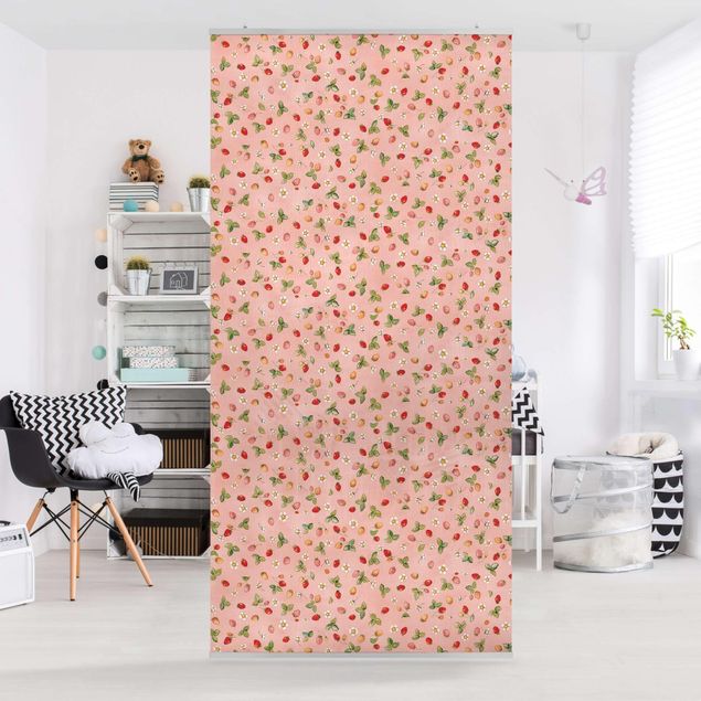 Tenda a pannello - The Strawberry Fairy - Strawberry Flowers - 250x120cm