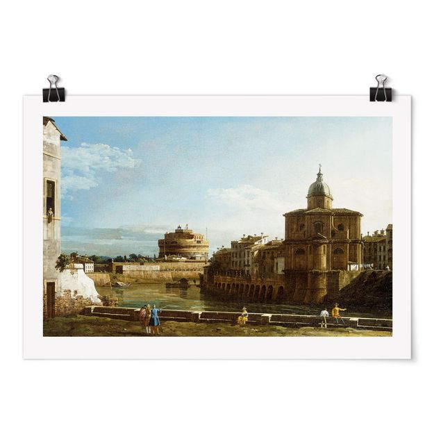 Poster - Bernardo Bellotto - Veduta di Roma sulle rive - Orizzontale 2:3