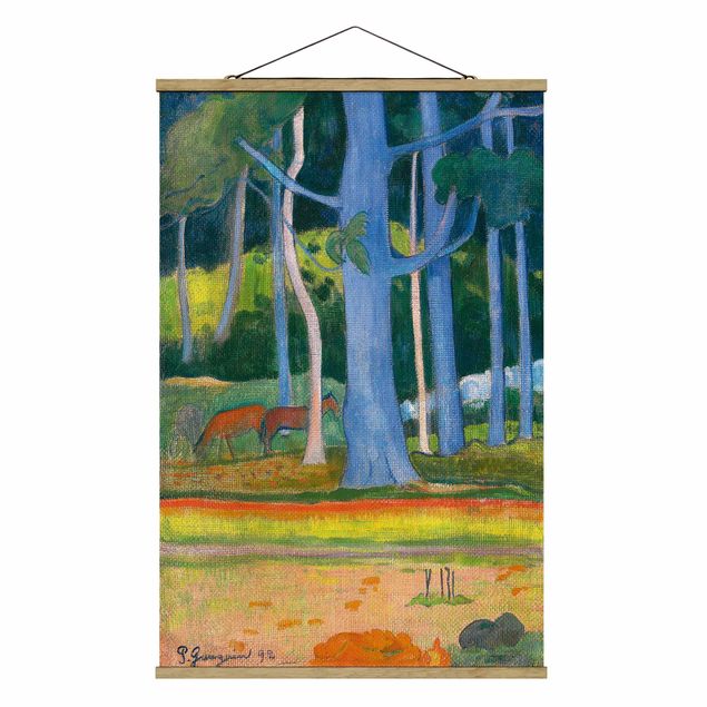Foto su tessuto da parete con bastone - Paul Gauguin - Paesaggio Foresta - Verticale 3:2