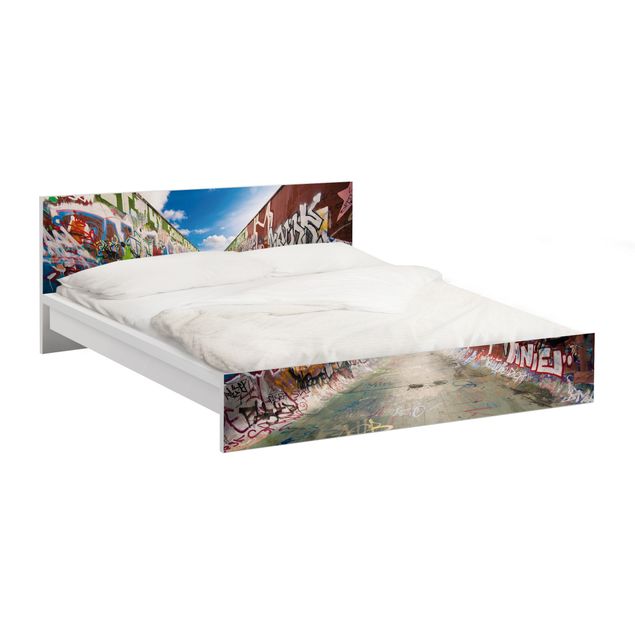Carta adesiva per mobili IKEA - Malm Letto basso 160x200cm Skate Graffiti