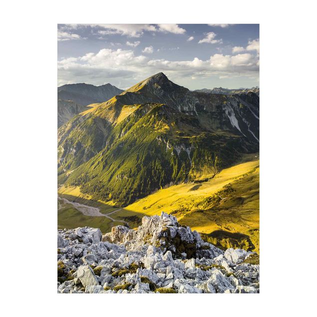 Tappeti effetto naturale Montagne e valle delle Alpi di Lechtal in Tirolo