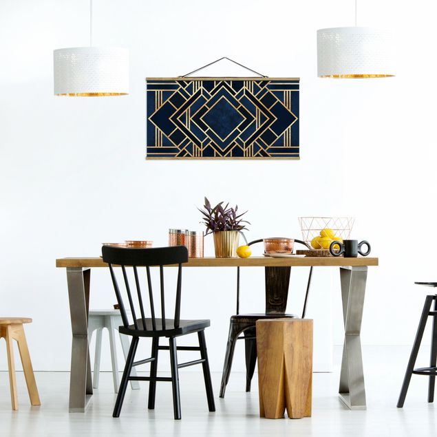 Foto su tessuto da parete con bastone - Elisabeth Fredriksson - Art Deco oro - Orizzontale 1:2