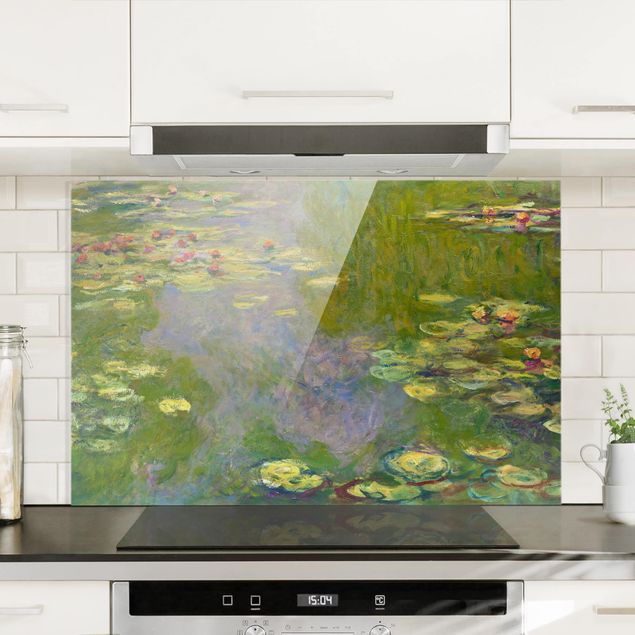 paraschizzi cucina vetro magnetico Claude Monet - Ninfee verdi