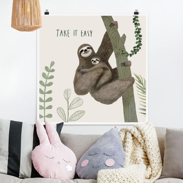 Poster cameretta bambini animali Detti del bradipo - Facile