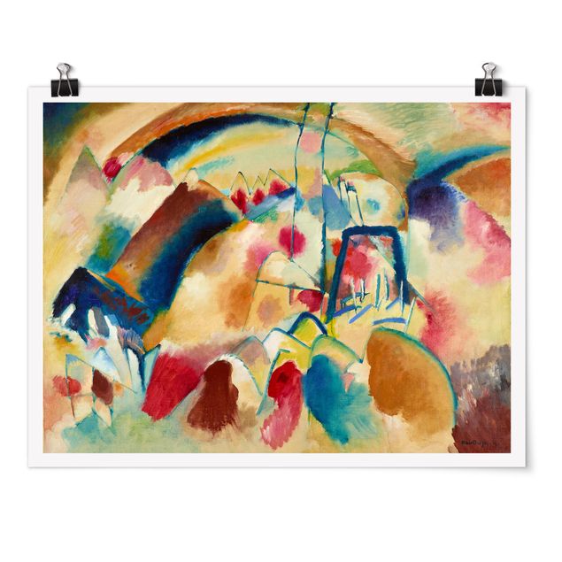 Poster - Wassily Kandinsky - Paesaggio Con Chiesa - Orizzontale 3:4