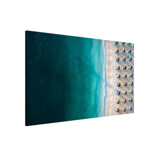 Lavagna magnetica per ufficio Spiaggia di sabbia bianca con ombrelloni di paglia