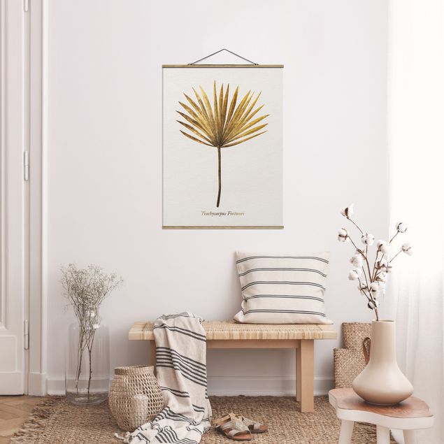 Foto su tessuto da parete con bastone - Gold - Palm Leaf - Verticale 4:3