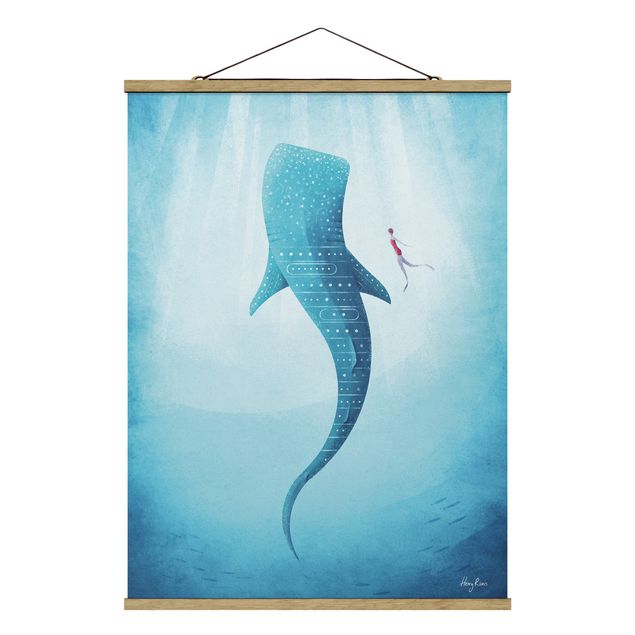 Foto su tessuto da parete con bastone - Lo squalo balena - Verticale 4:3