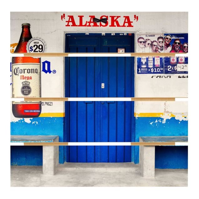 Stampa su legno - Alaska Blue Bar - Quadrato 1:1
