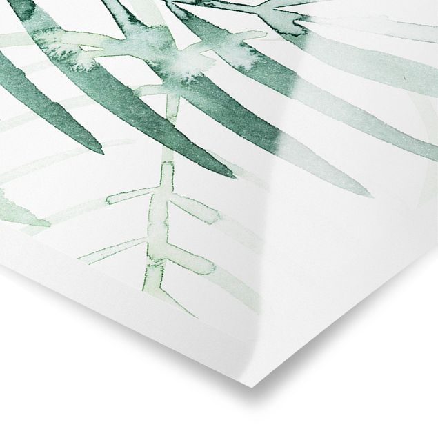 Poster - Palm Fronde in acquerello I - Panorama formato orizzontale