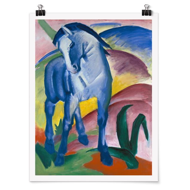 Poster - Franz Marc - Blue Horse - Verticale 4:3